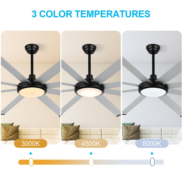 SkySpan | 80" Aluminum Blades Ceiling Fan with Light