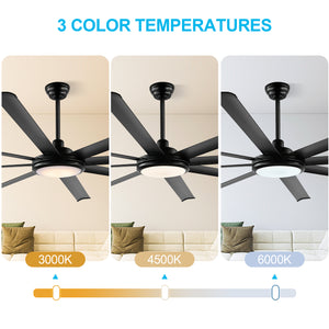 SkySpan | 120" Aluminum Blades Ceiling Fan with Light