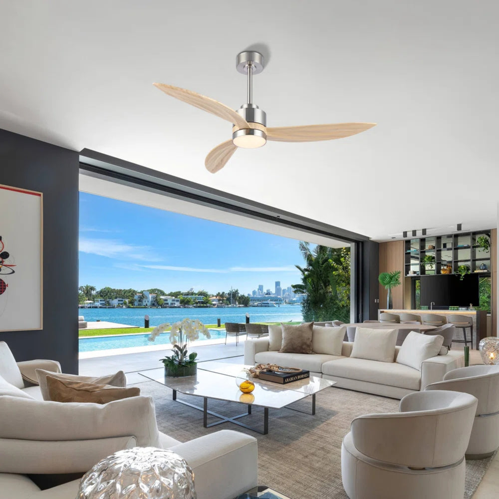 Florair | 64" Wood Ceiling Fan with Light