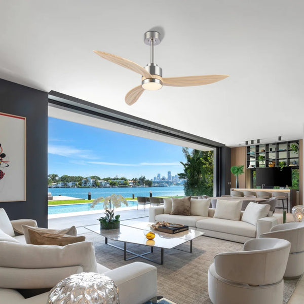 Florair | 64" Wood Ceiling Fan with Light