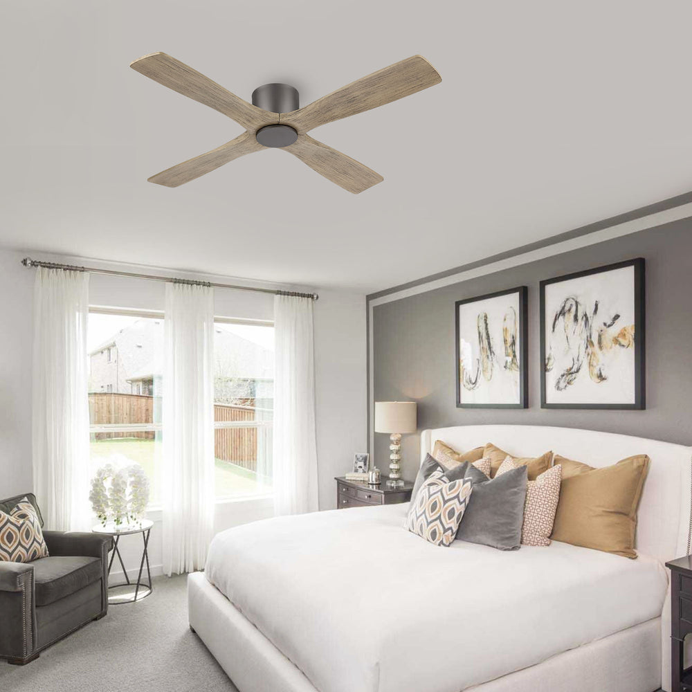 Serenity Air| 48" Flush Mount Wood Blades Ceiling Fan with Light
