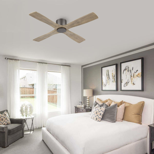 Serenity Air| 48" Flush Mount Wood Blades Ceiling Fan with Light