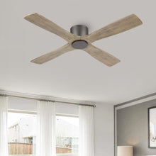 Load image into Gallery viewer, Wingbo Flying-X Flush Mount DC Ceiling Fans without Lights,Solid Wood Blades,Graphite and Gray
