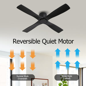 Serenity Air| 48" Flush Mount Wood Blades Ceiling Fan