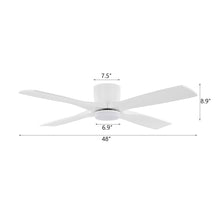 Load image into Gallery viewer, Wingbo Flying-Pro Flush Mount DC Ceiling Fan with Lights, Wood Blades,White
