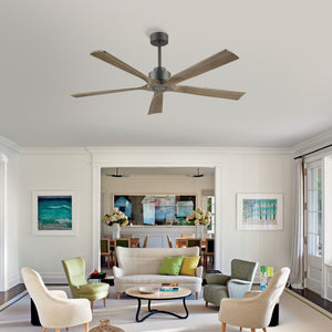 OakMist | 60" Wood Blades Ceiling Fan