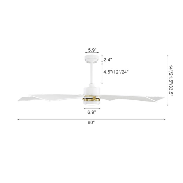 EdgeLine | 60" Smart ABS Ceiling Fan with Light