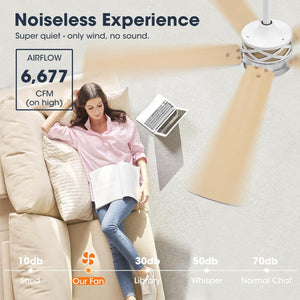 VentiLux | 52’’ Smart ABS Blades Ceiling Fan With Light