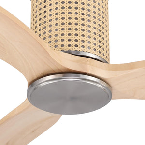 RattanLuxe | 48" Flush Mount Wood Blades Ceiling Fan