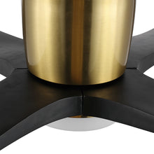 Load image into Gallery viewer, Wingbo Flying-Pro Flush Mount DC Ceiling Fan with Lights, Wood Blades,Brass &amp; Black
