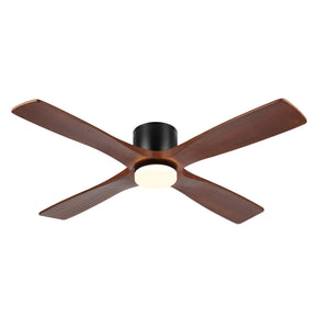 Serenity Air| 54" Flush Mount Wood Blades Ceiling Fan with Light