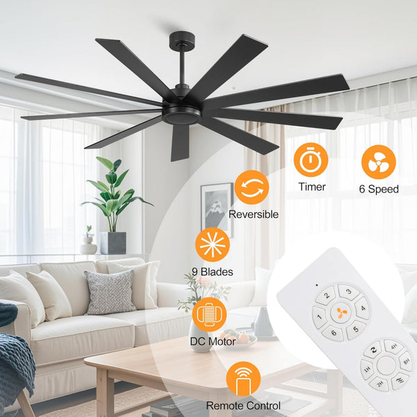 Solara | 72’’ Wood Blades Ceiling Fan