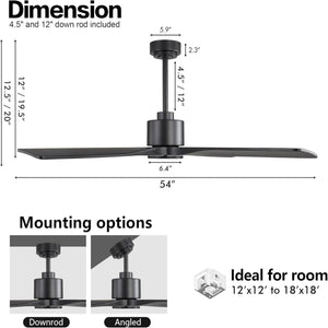 Serenity Air| 54" Wood Blades Ceiling Fan