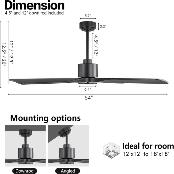 Serenity Air| 54" Wood Blades Ceiling Fan