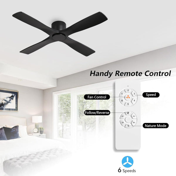 Serenity Air| 48" Flush Mount Wood Blades Ceiling Fan