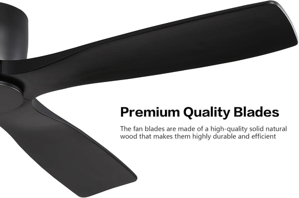 Serenity Air| 48" Flush Mount Wood Blades Ceiling Fan