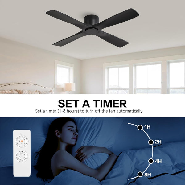 Serenity Air| 48" Flush Mount Wood Blades Ceiling Fan