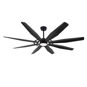 Black ceiling fan on a white background