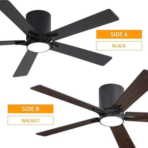 Lustra | 48’’ Flush Mount Wood Blades Ceiling Fan with Light