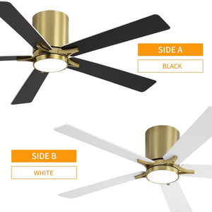 Lustra | 48’’ Flush Mount Wood Blades Ceiling Fan with Light