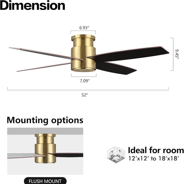Reveria | 52" Flush Mount Ceiling Fan