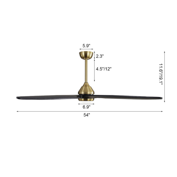 Carvo | 54’’ Wood Blades Ceiling Fan with Light