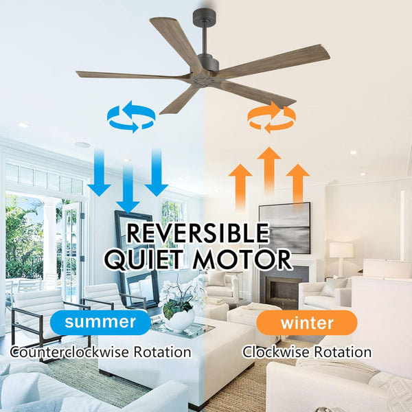 OakMist | 60" Wood Blades Ceiling Fan