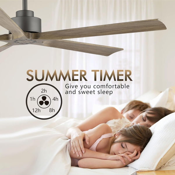 OakMist | 60" Wood Blades Ceiling Fan