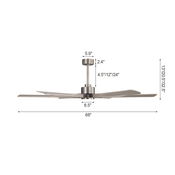 Aurevo | 68’’ ABS Blades Ceiling Fan with Light