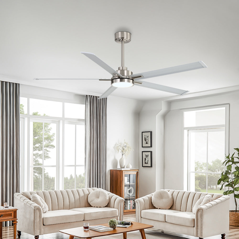 Strato | 60’’ Smart Aluminum Blades Ceiling Fan with Light