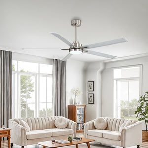 Strato | 60’’ Smart Aluminum Blades Ceiling Fan with Light