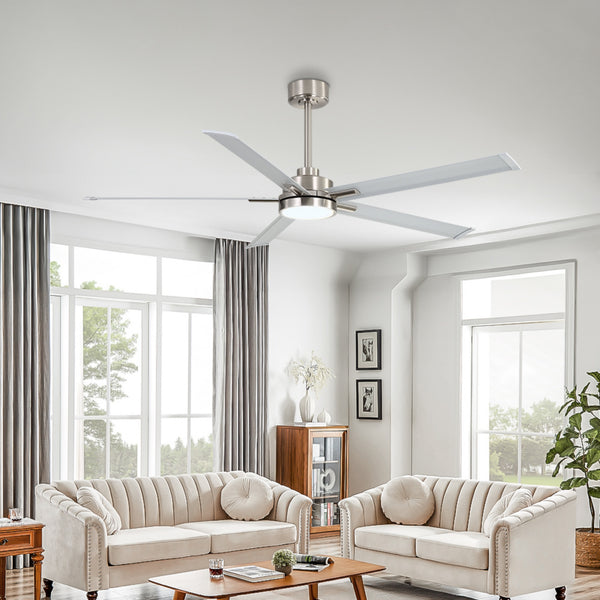 Strato | 60’’ Smart Aluminum Blades Ceiling Fan with Light