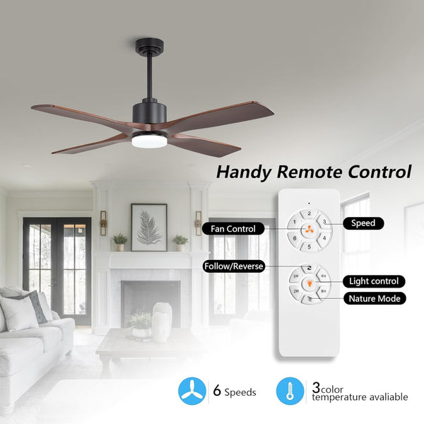 Serenity Air| 48" Wood Blades Ceiling Fan with Light