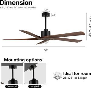 Zephyr Breeze | 72" Wood Blades Ceiling Fan
