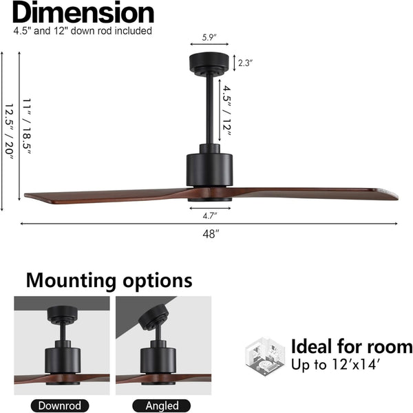 Serenity Air|48" Wood Blades Ceiling Fan