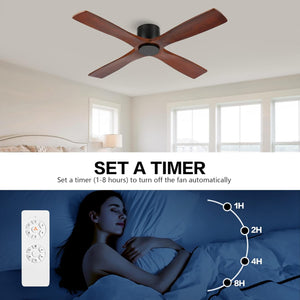 Serenity Air| 54" Flush Mount Wood Blades Ceiling Fan