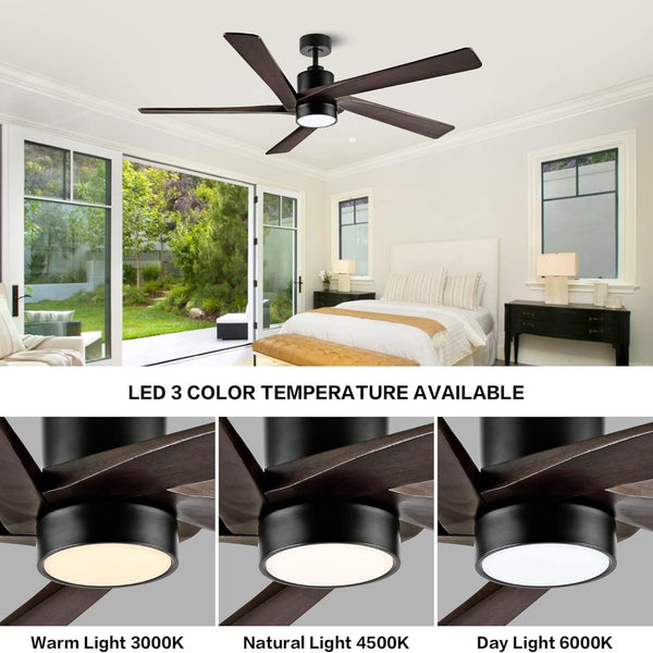 Zephyr Breeze | 64" Wood Blades Ceiling Fan with Light