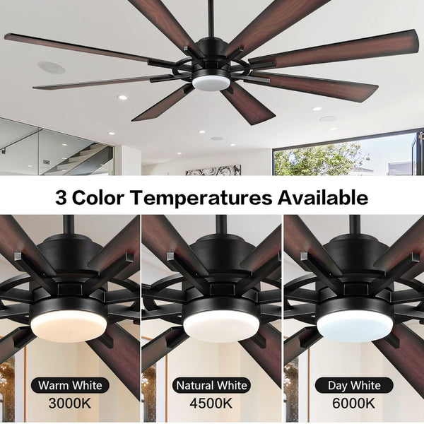 TimberGale | 72" Wood Blades Ceiling Fan with Light