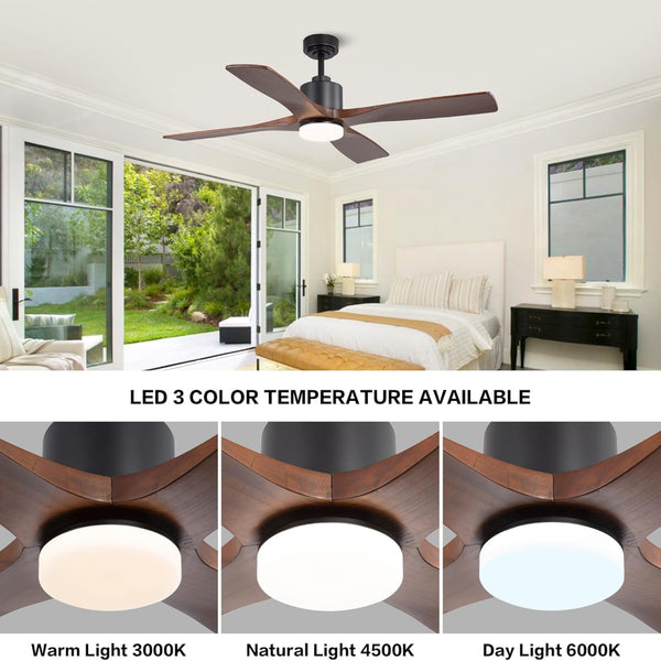 Serenity Air| 48" Wood Blades Ceiling Fan with Light