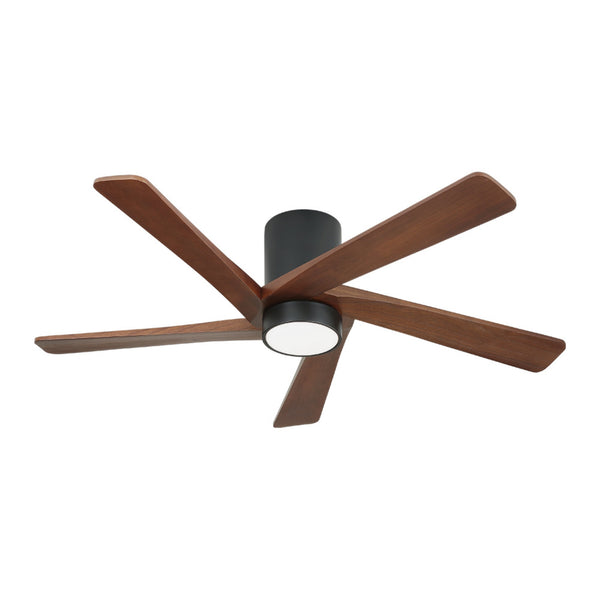 HaloAir | 54" Flush Mount Wood Blades Ceiling Fan With Light