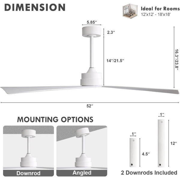 PureFlow |  52’’ ABS Blades Ceiling Fan