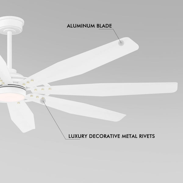 Tectra | 72’’ Aluminum Blades Ceiling Fan with Light