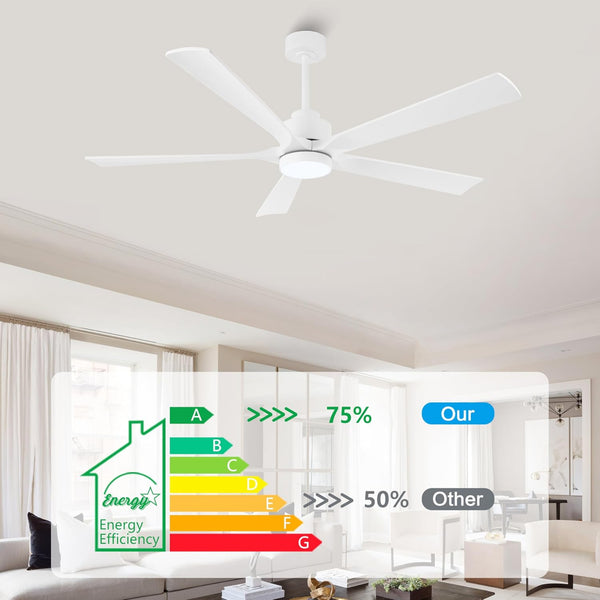 OakMist | 52" Wood Blades Ceiling Fan with Light
