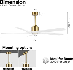 Zephyr Breeze | 64" Wood Blades Ceiling Fan