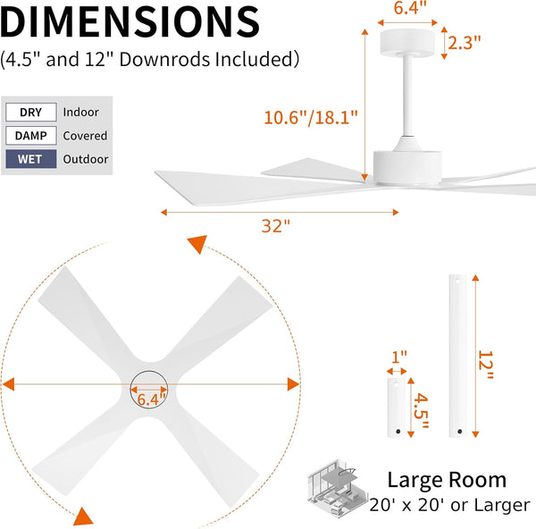 SkyBlade | 64" ABS Waterproof Ceiling Fan