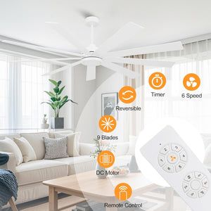 Solara | 65’’  Wood Blades Ceiling Fan
