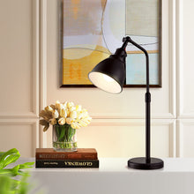 Load image into Gallery viewer, Industrial Black Task Desk Lamp with Natural Marble Base, 17.7” - 23.7” Height Adjustable, Table Reading Lamps for Living Room Bedside Office Nightstand
