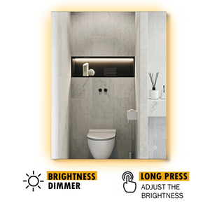 LEDLUX 20” x 28” Lighted Bathroom Mirror, LED Dimmable Wall Mounted Vanity Mirror, Rectangular Illuminated Bathroom Wall Mirror Backlit Makeup Mirror Dimmer Touch On Button