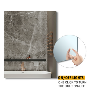 LEDLUX 20” x 28” Lighted Bathroom Mirror, LED Dimmable Wall Mounted Vanity Mirror, Rectangular Illuminated Bathroom Wall Mirror Backlit Makeup Mirror Dimmer Touch On Button