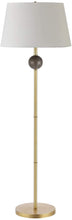 Load image into Gallery viewer, EVELOPENIN 58&quot; Modern Floor Lamp, Gold Standing Light with Brown Marble Ball Ivory Shade Gold Pole, for Living Room Dining Room Bedroom
